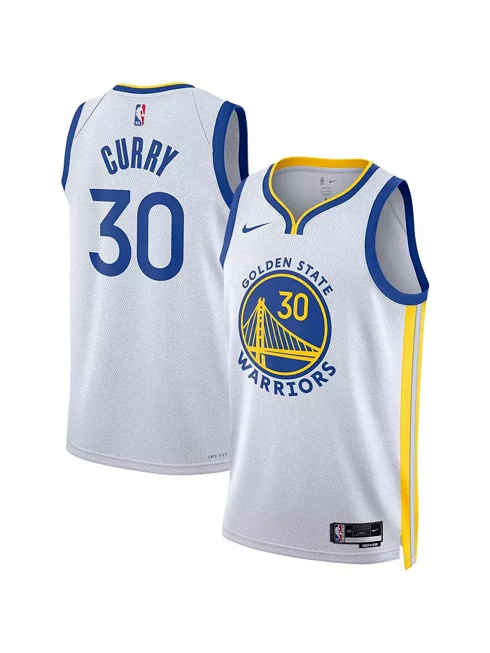 Мужская и женская баскетбольная майка Stephen Curry Golden State Warriors Swingman Nike — изображение 1 из 3, белый