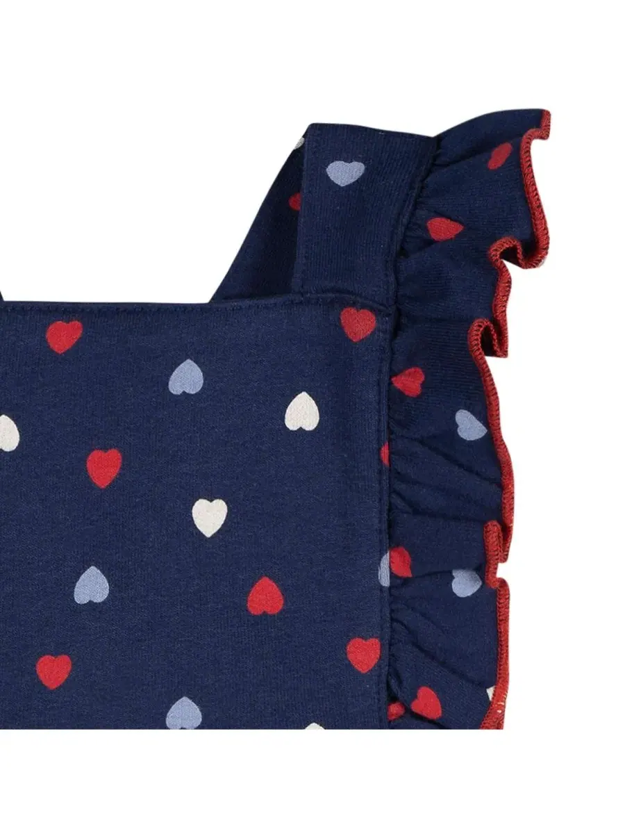 Боди-комбинезон для девочек с рюшами Blue Hearts Gerber — изображение 4 из 5, синий
