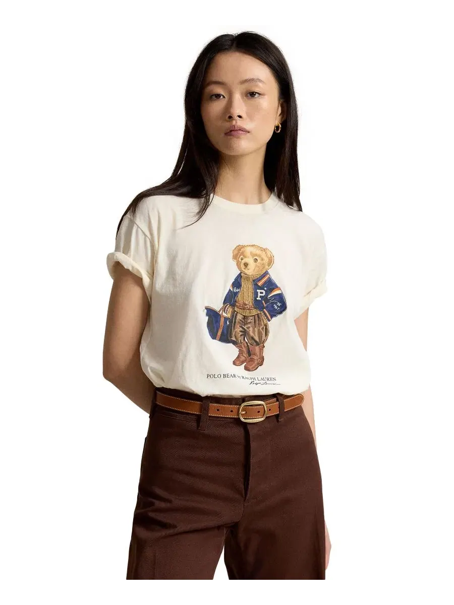 Футболка с длинным рукавом с принтом Polo Bear Polo Ralph Lauren — изображение 1 из 6, белый