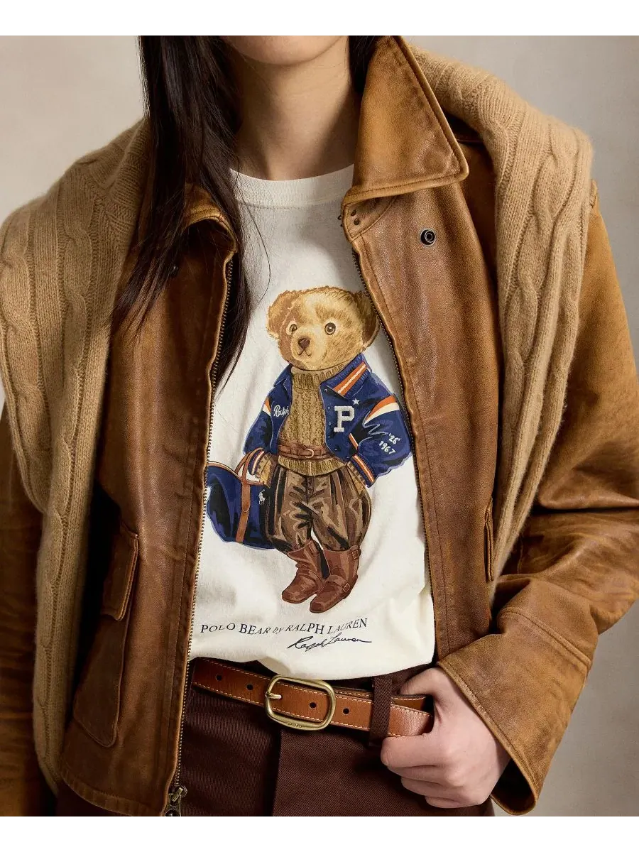 Футболка с длинным рукавом с принтом Polo Bear Polo Ralph Lauren — изображение 6 из 6, белый