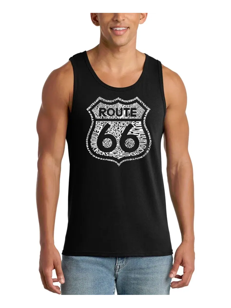 Мужская майка с принтом Route 66 LA Pop Art — изображение 1 из 4, черный