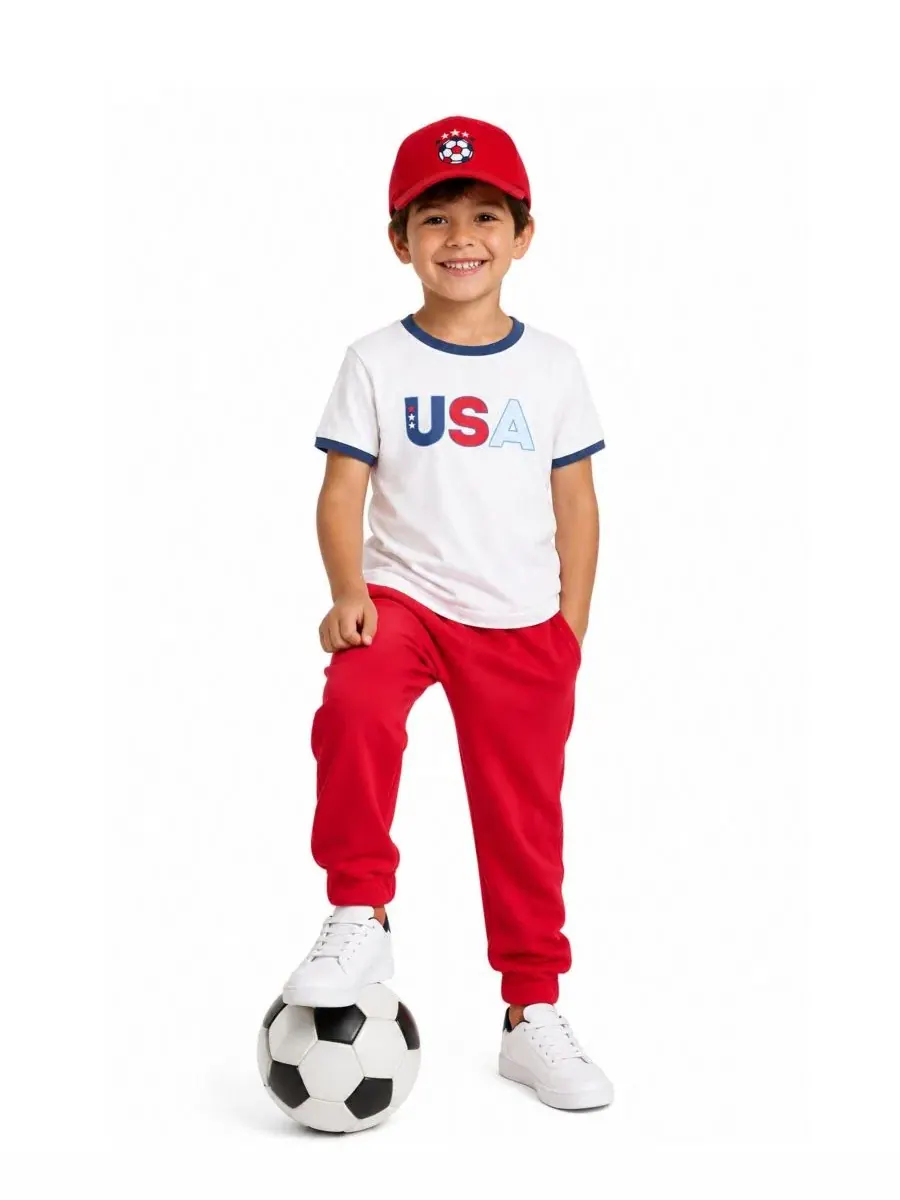 Бейсболка с вышивкой USA Soccer Bits & Bows — изображение 2 из 4, красный