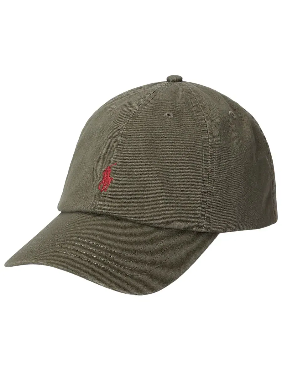 Бейсболка из хлопкового твила с вышивкой Pony Polo Ralph Lauren — изображение 1 из 3, оливковый