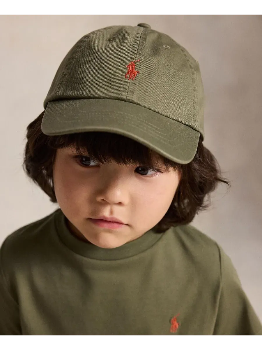 Бейсболка из хлопкового твила с вышивкой Pony Polo Ralph Lauren — изображение 3 из 3, оливковый