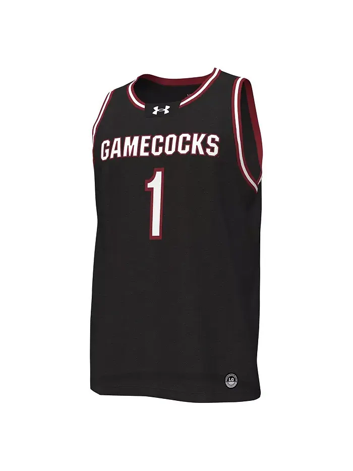 Мужская баскетбольная майка-реплика #1 South Carolina Gamecocks Under Armour — изображение 3 из 3, черный