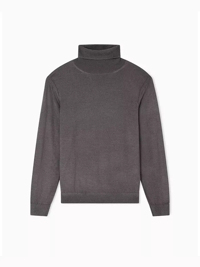 Мужской уютный свитер-водолазка из шерсти Lab A|X Armani Exchange — изображение 5 из 5, серый