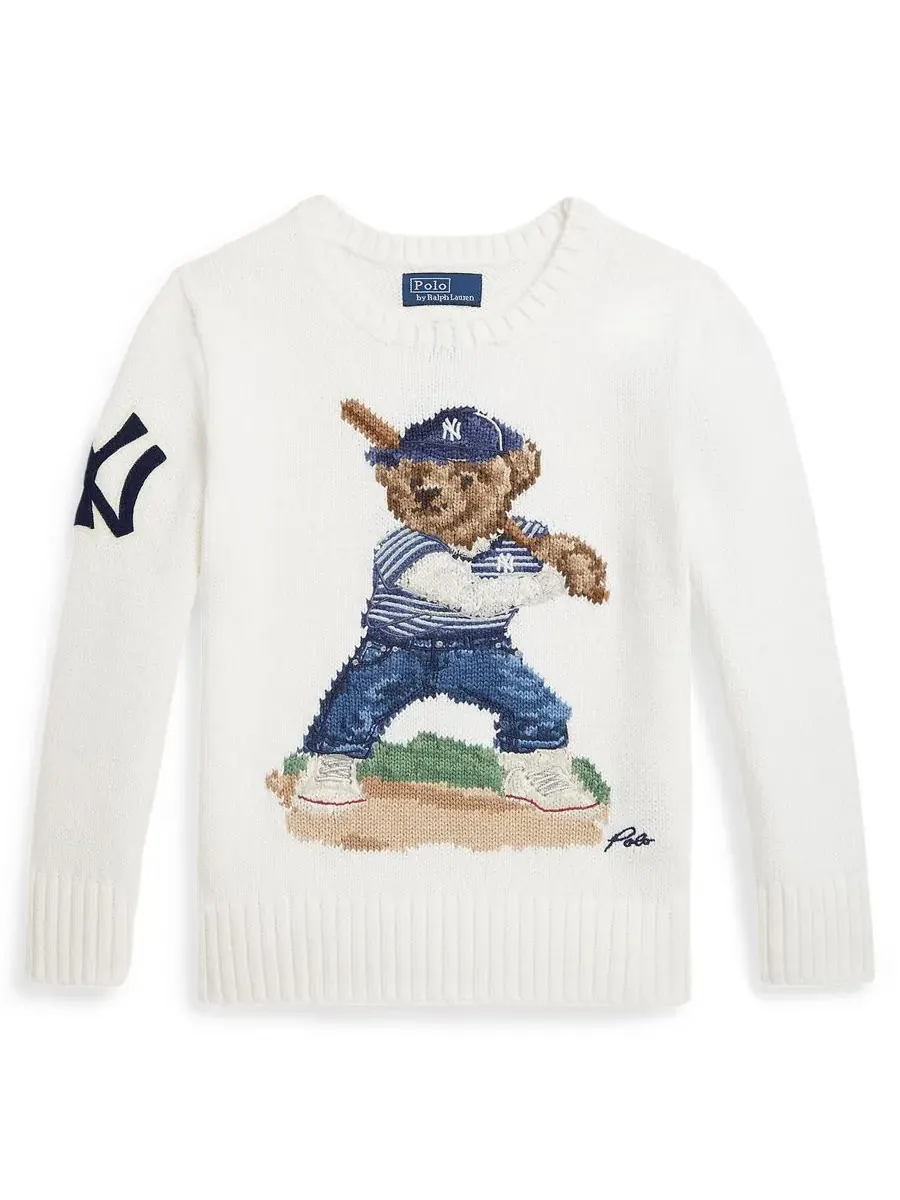 Свитер с круглым вырезом для мальчиков 2-7 лет Polo Ralph Lauren — изображение 1 из 3, белый