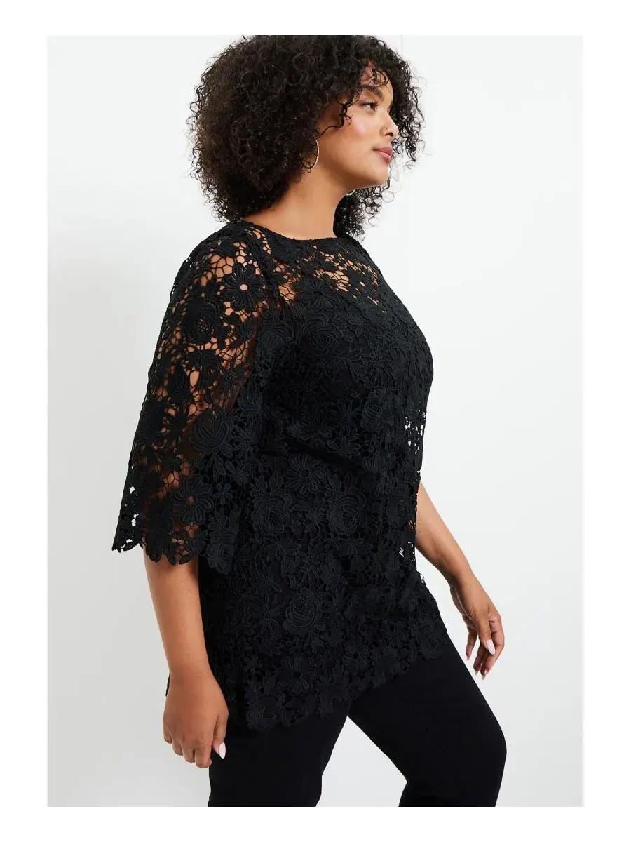 Женский кружевной топ June and Vie Allover June & Vie — изображение 2 из 3, золотистый