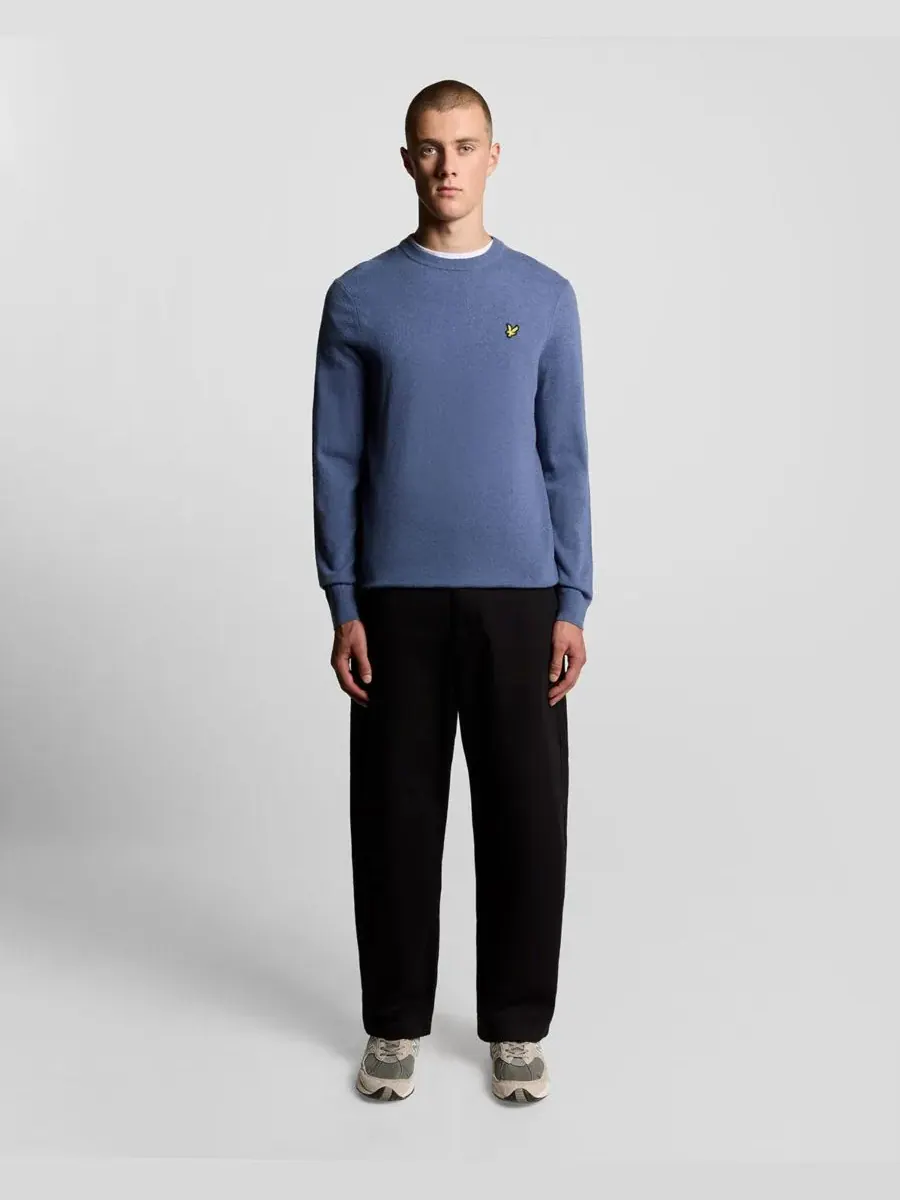 Мужской свитер с круглым вырезом из смеси овечьей шерсти Lyle & Scott — изображение 2 из 8, серый