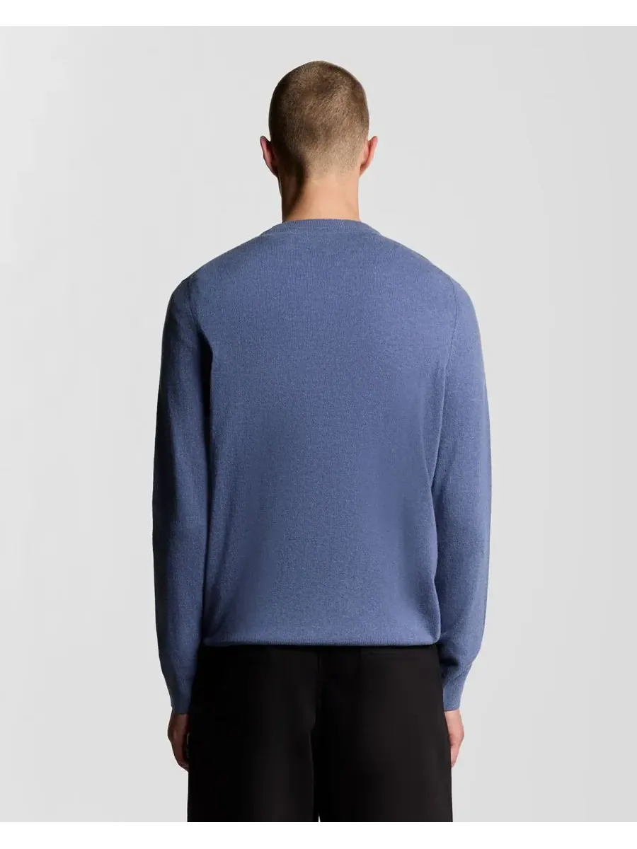 Мужской свитер с круглым вырезом из смеси овечьей шерсти Lyle & Scott — изображение 4 из 8, серый