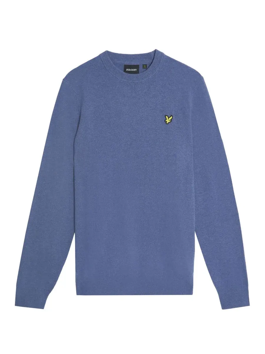Мужской свитер с круглым вырезом из смеси овечьей шерсти Lyle & Scott — изображение 6 из 8, серый
