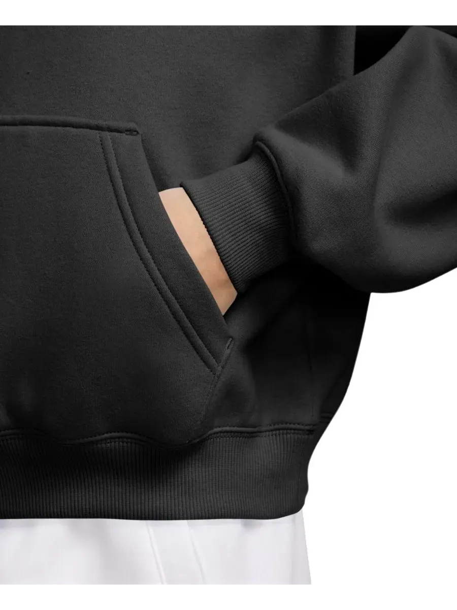 Свитшот оверсайз с четверть-замком Nike Sportswear Studio Fleece — изображение 2 из 3, черный/белый