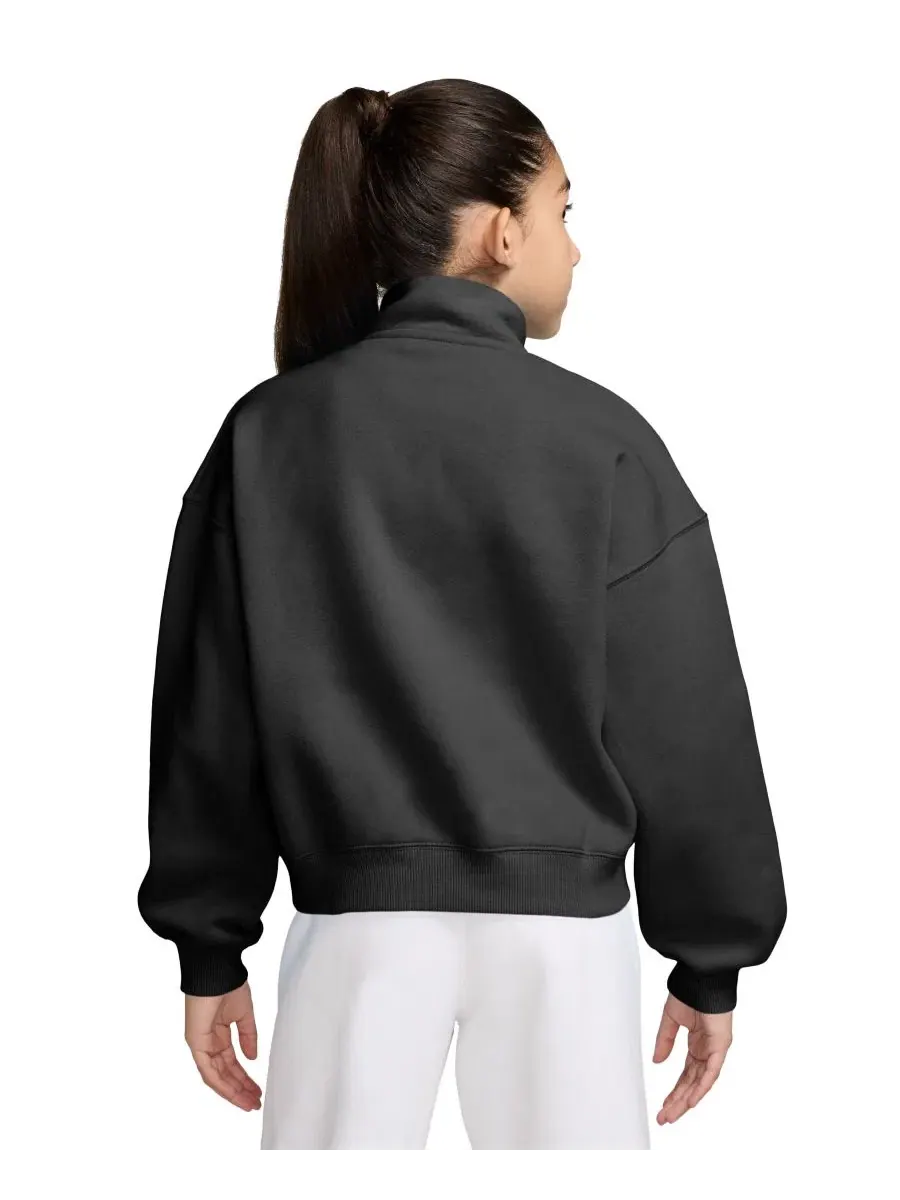 Свитшот оверсайз с четверть-замком Nike Sportswear Studio Fleece — изображение 3 из 3, черный/белый