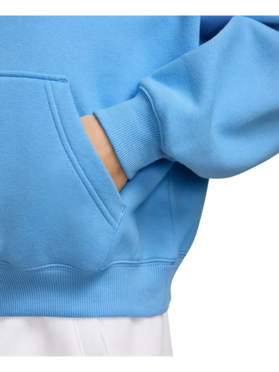Свитшот женский оверсайз с четверть-молнией Nike Sportswear Studio Fleece — изображение 2 из 3, синий/белый