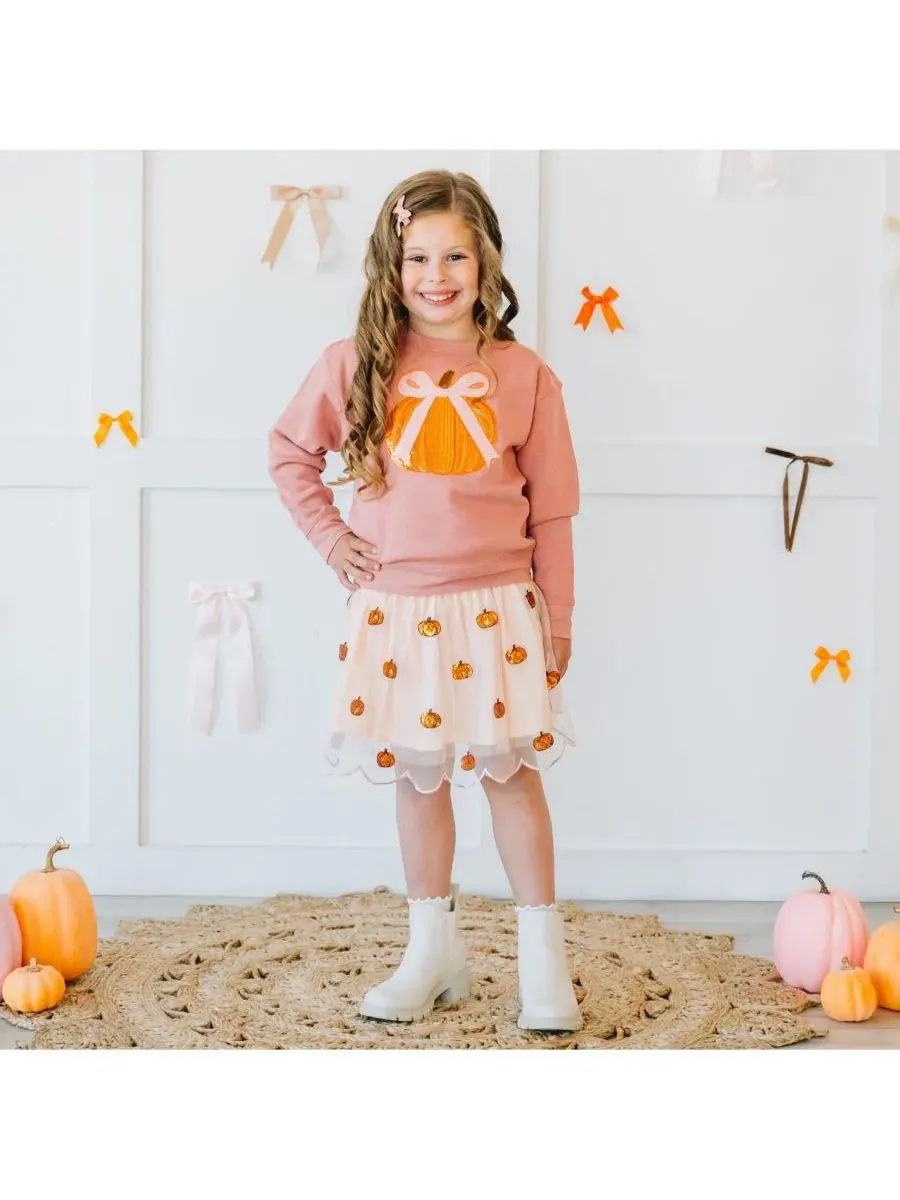 Свитшот с пайетками-тыквой Coquette Pumpkin Sweet Wink — изображение 2 из 4, розовый