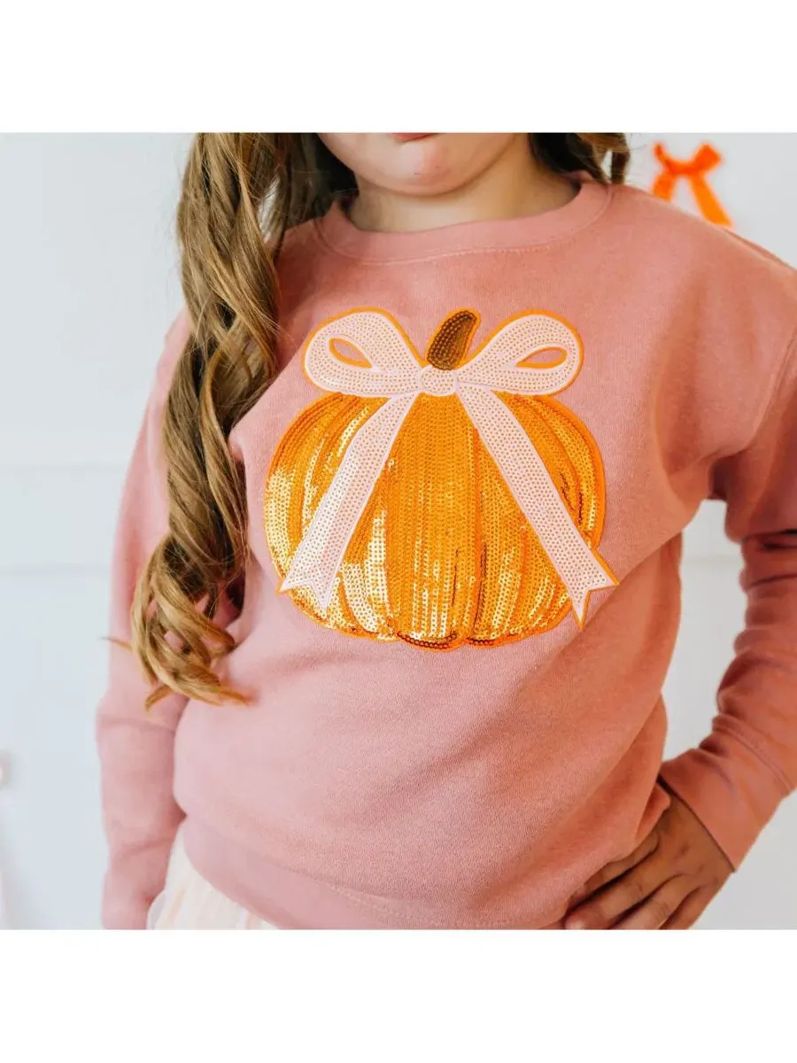 Свитшот с пайетками-тыквой Coquette Pumpkin Sweet Wink — изображение 3 из 4, розовый