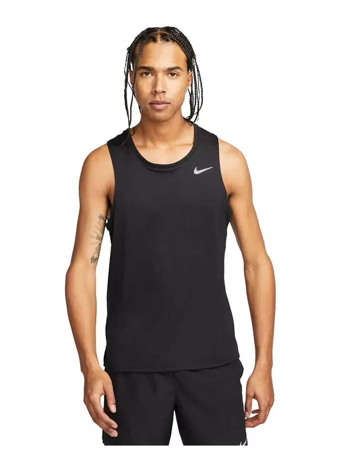 Мужская майка для бега Miler Dri-FIT Nike — изображение 1 из 1, черный/серебристый