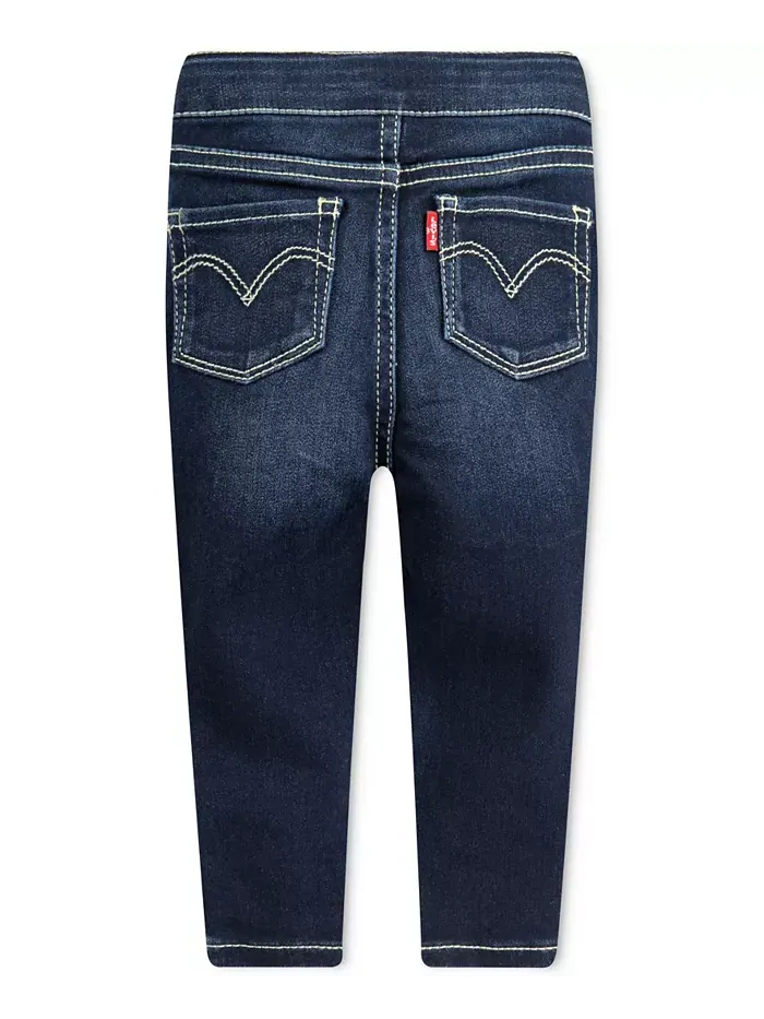 Джинсовые леггинсы для девочек с регулируемой талией Levi's — изображение 5 из 7, синий