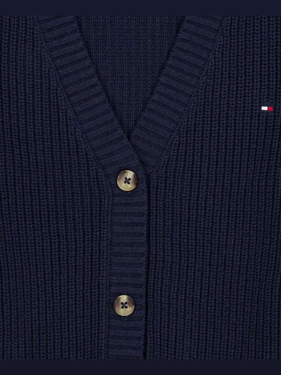 Кардиган-свитер с V-образным вырезом и длинным рукавом Tommy Hilfiger — изображение 4 из 4, темно-синий