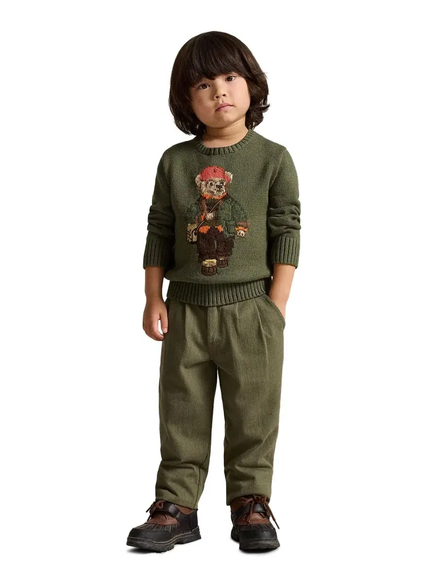 Свитер с интарсией Polo Bear Polo Ralph Lauren — изображение 2 из 6, оливковый