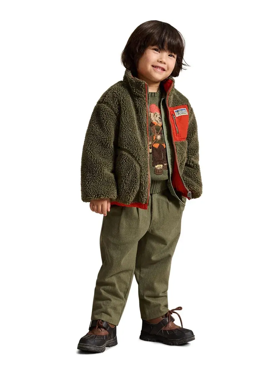 Свитер с интарсией Polo Bear Polo Ralph Lauren — изображение 3 из 6, оливковый