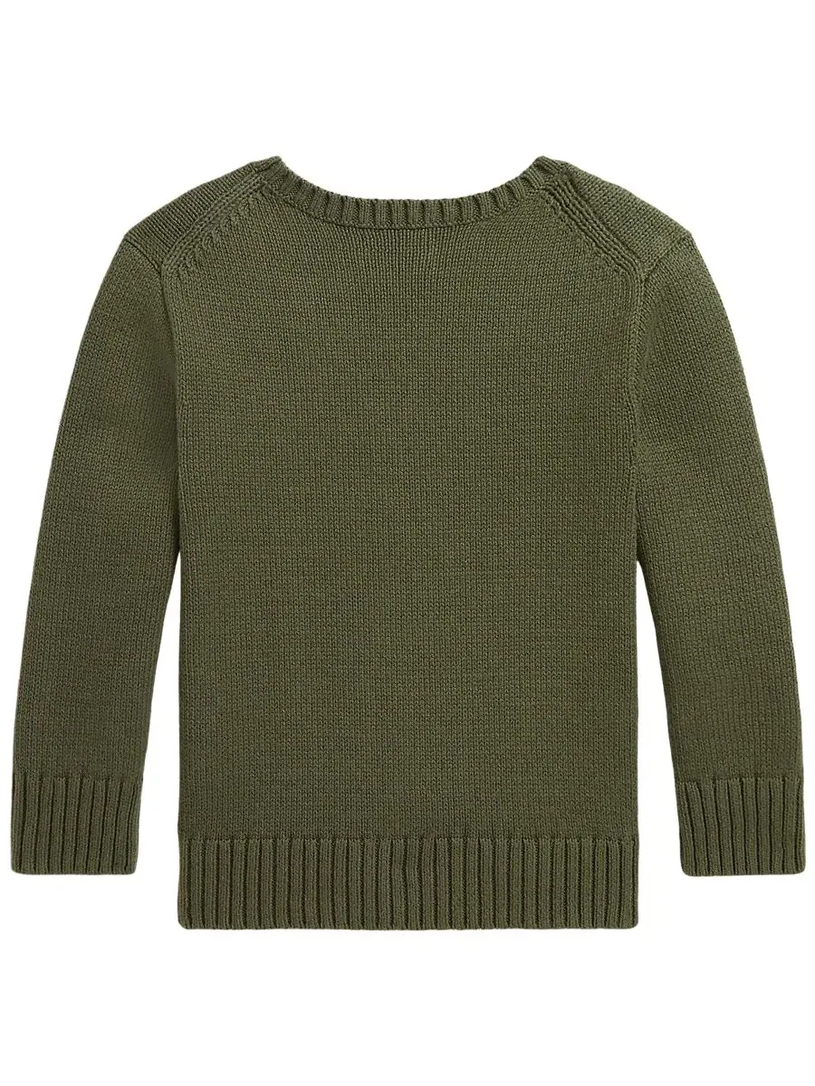 Свитер с интарсией Polo Bear Polo Ralph Lauren — изображение 6 из 6, оливковый