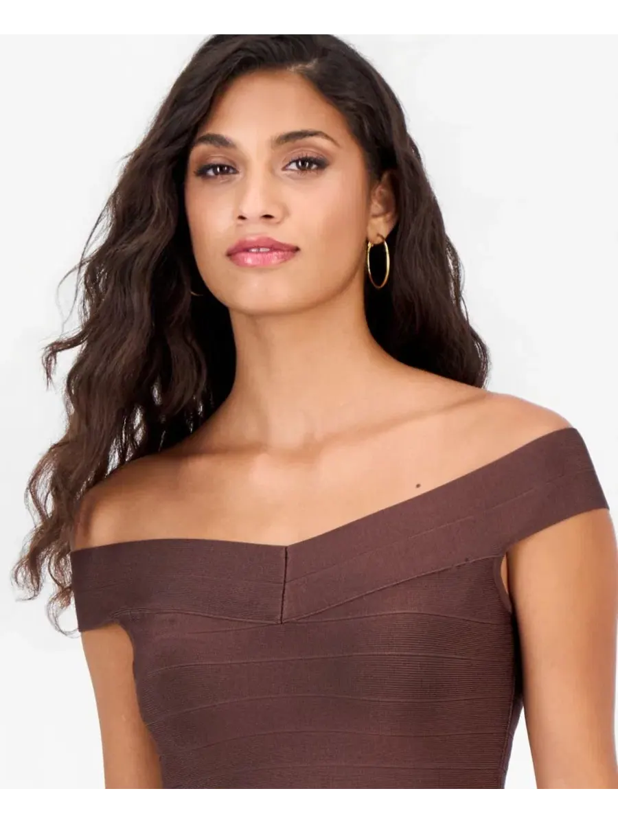 Топ с открытыми плечами GUESS — изображение 3 из 6, коричневый