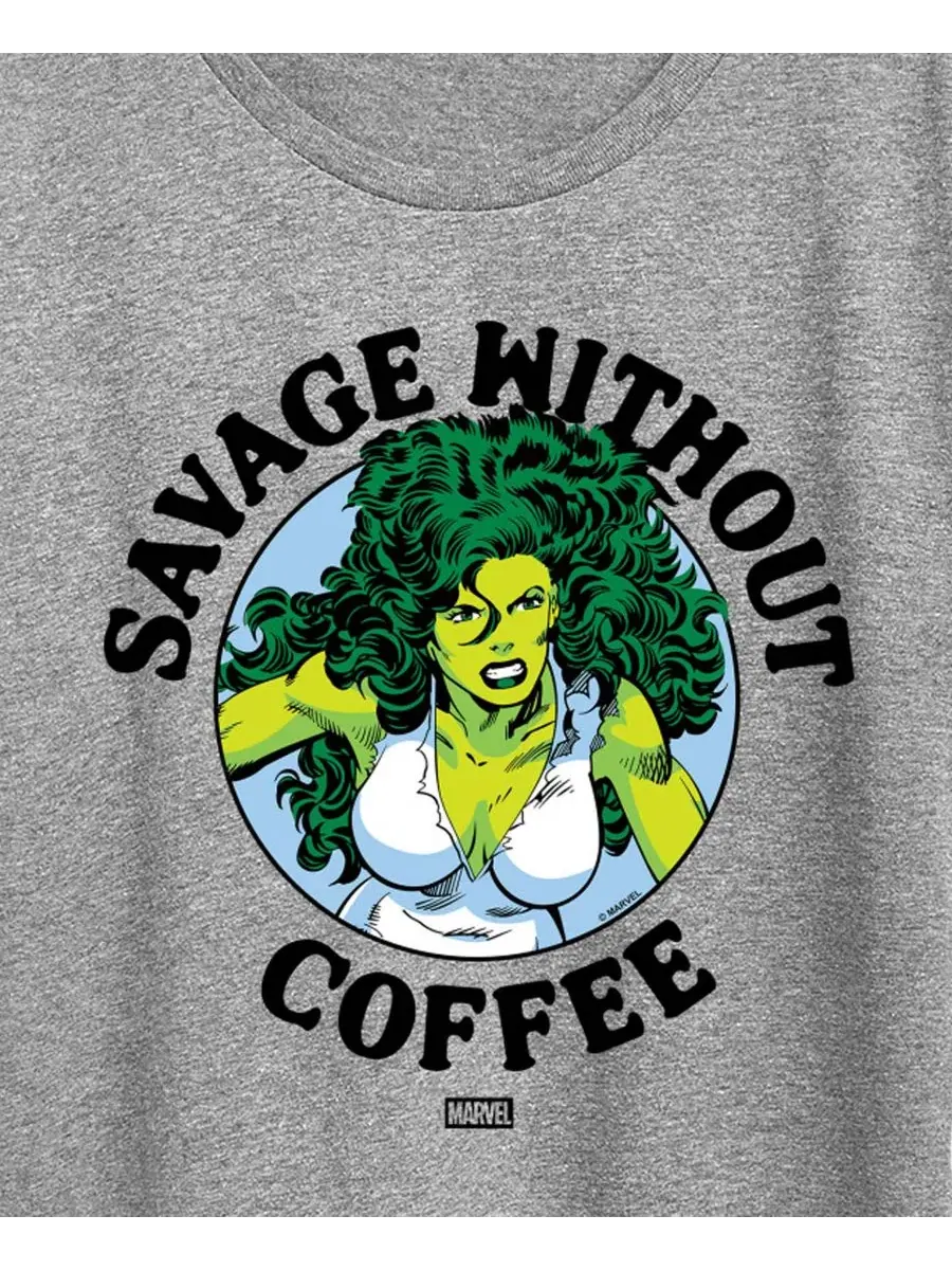 Футболка с длинным рукавом She-Hulk Savage без кофе Hybrid Apparel — изображение 2 из 3, серый