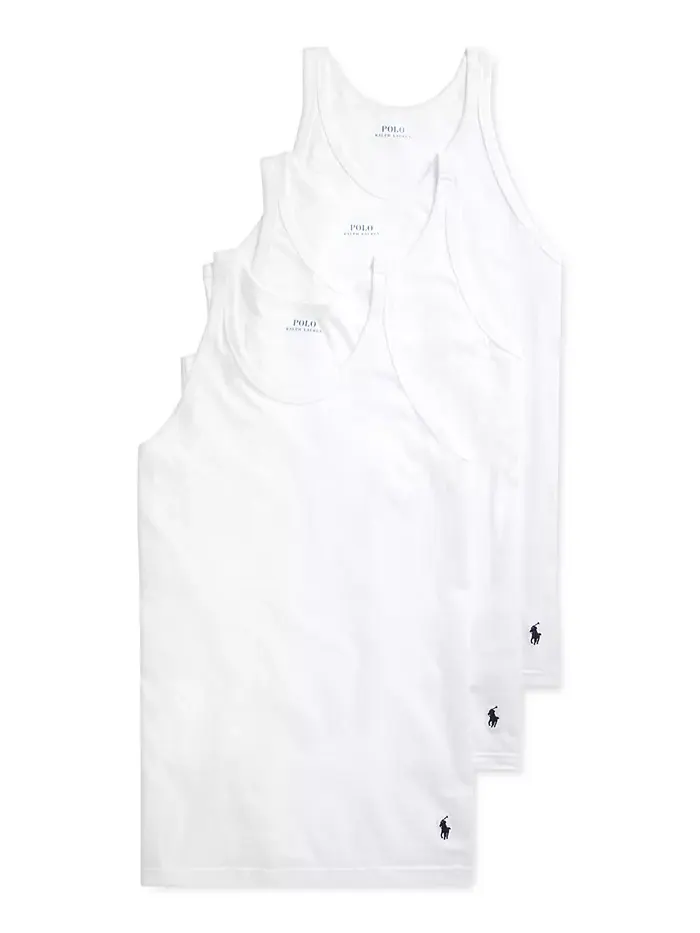 Мужские классические майки-борцовки Slim Fit, 3 шт Polo Ralph Lauren — изображение 11 из 11, черный