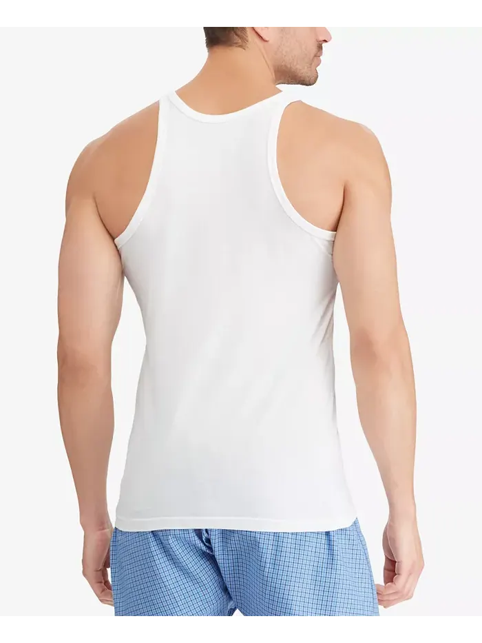 Мужские классические майки-борцовки Slim Fit, 3 шт Polo Ralph Lauren — изображение 5 из 6, белый
