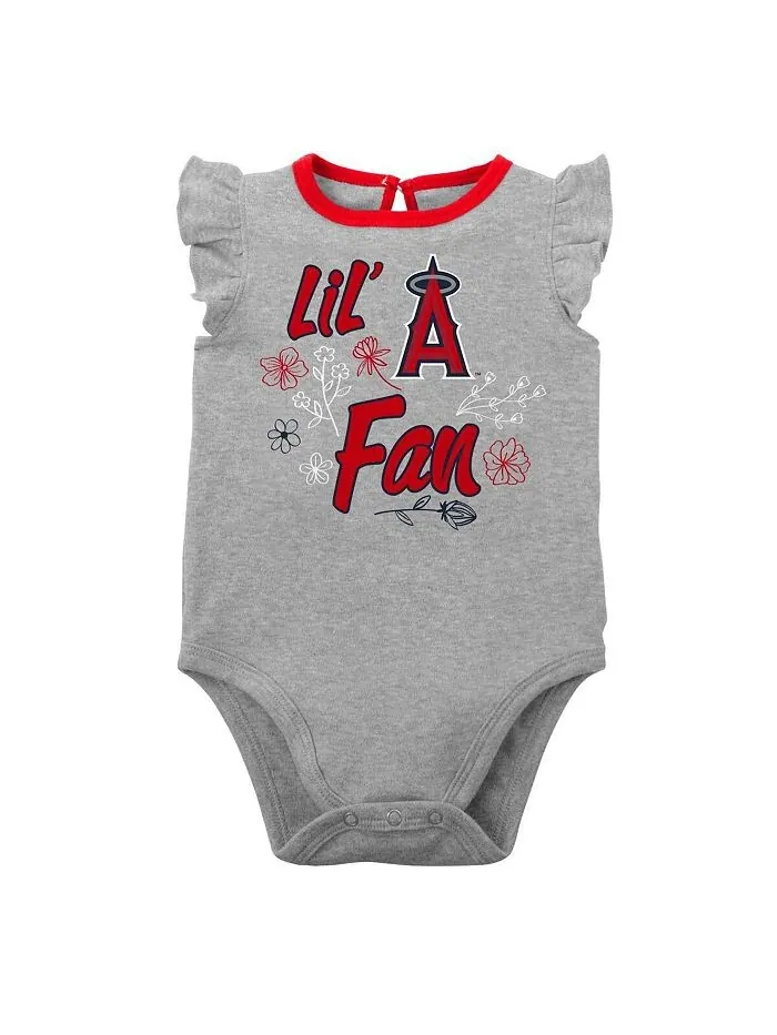 Набор из двух боди Los Angeles Angels Little Fan для новорожденных — изображение 3 из 3, красный серый