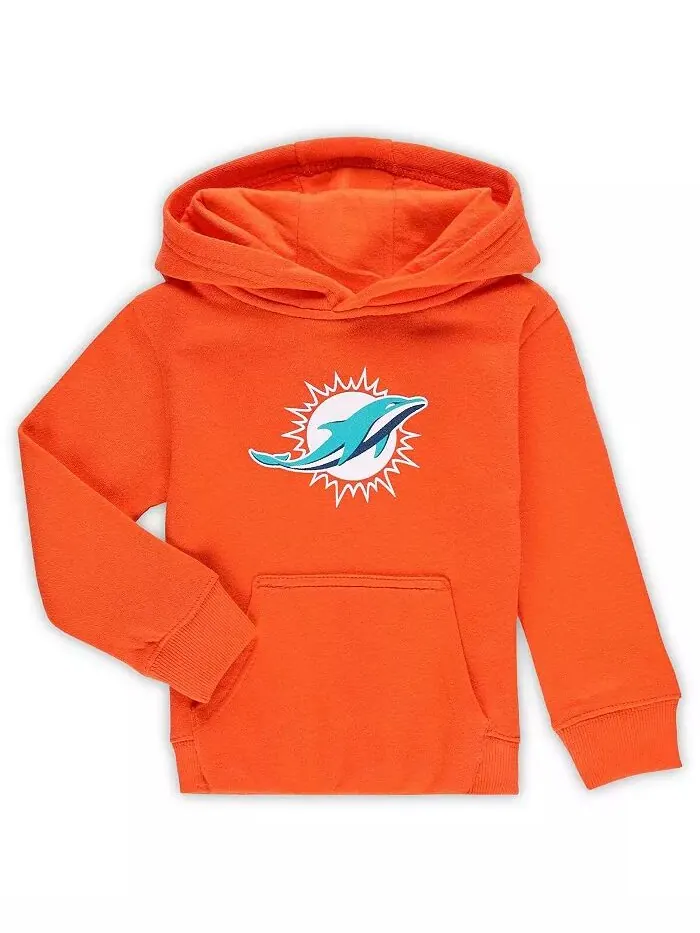Толстовка с капюшоном с логотипом Miami Dolphins оранжевого цвета для мальчиков и девочек Outerstuff — изображение 1 из 1