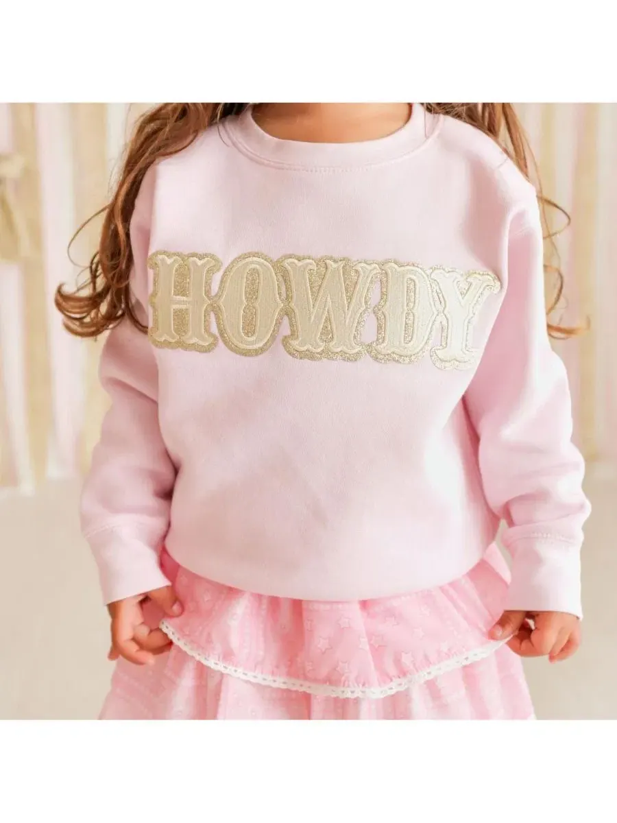 Детский свитшот Howdy Patch Western Sweet Wink — изображение 3 из 4, розовый