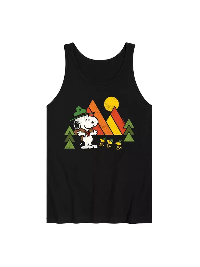 Мужская майка Peanuts Retro Camping AIRWAVES — изображение 1 из 2, черный