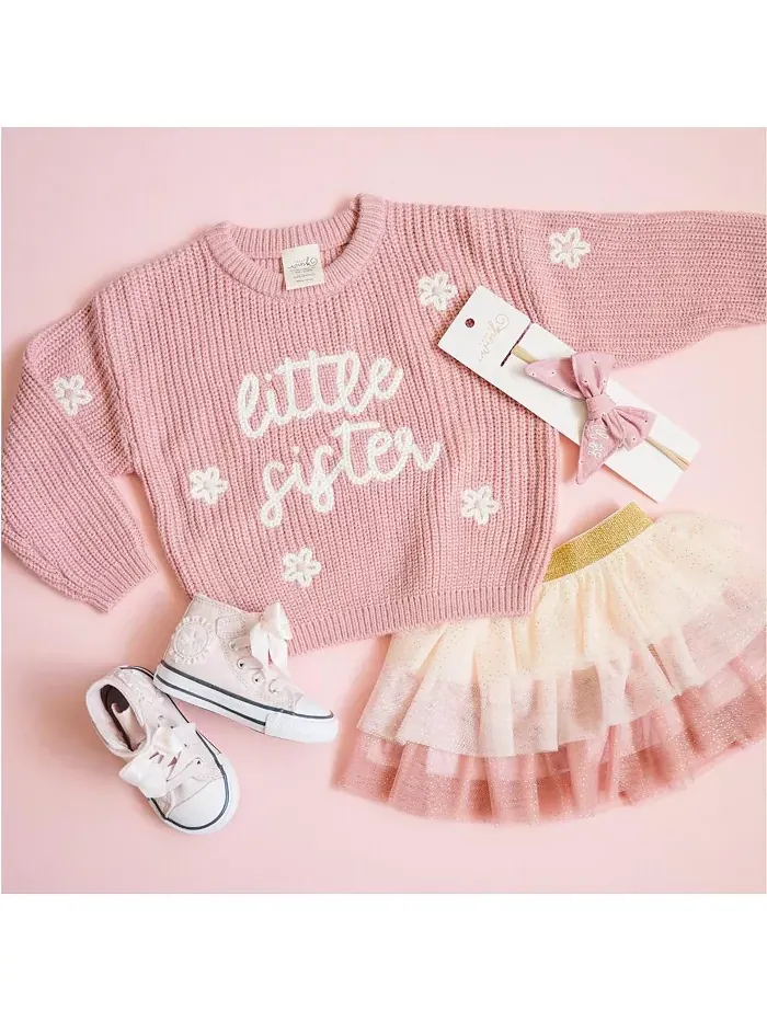 Маленькие девочки свитер Little Sister Knit Sweet Wink — изображение 6 из 6, фиолетовый