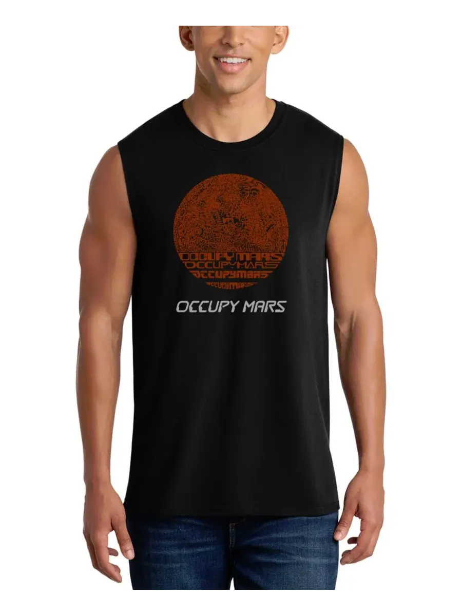 Мужская майка с принтом Occupy Mars LA Pop Art — изображение 1 из 4, черный