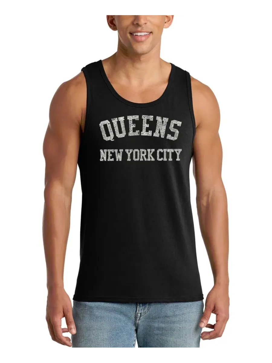Мужская майка Queens New York City LA Pop Art — изображение 1 из 4, черный