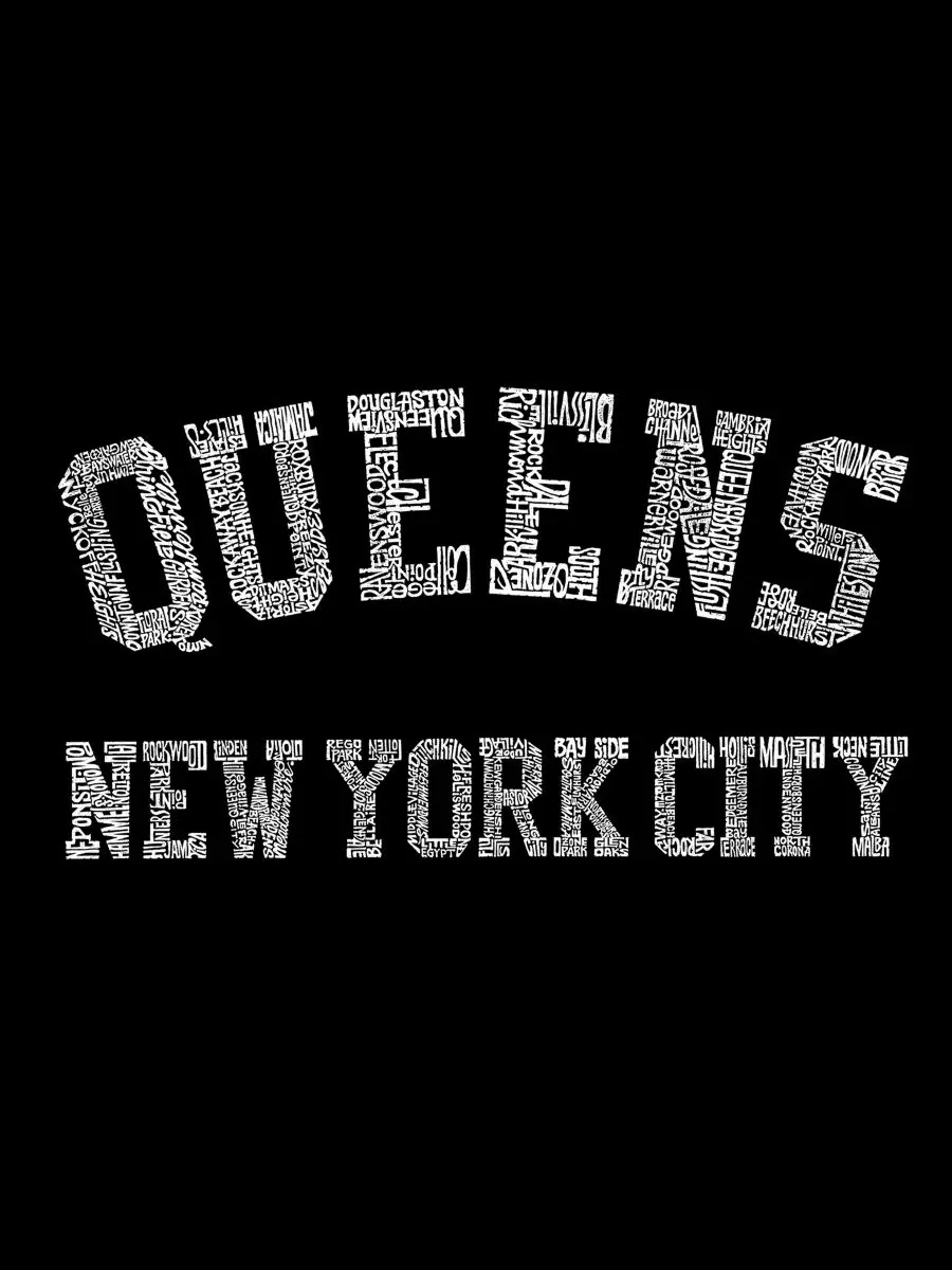 Мужская майка Queens New York City LA Pop Art — изображение 4 из 4, черный