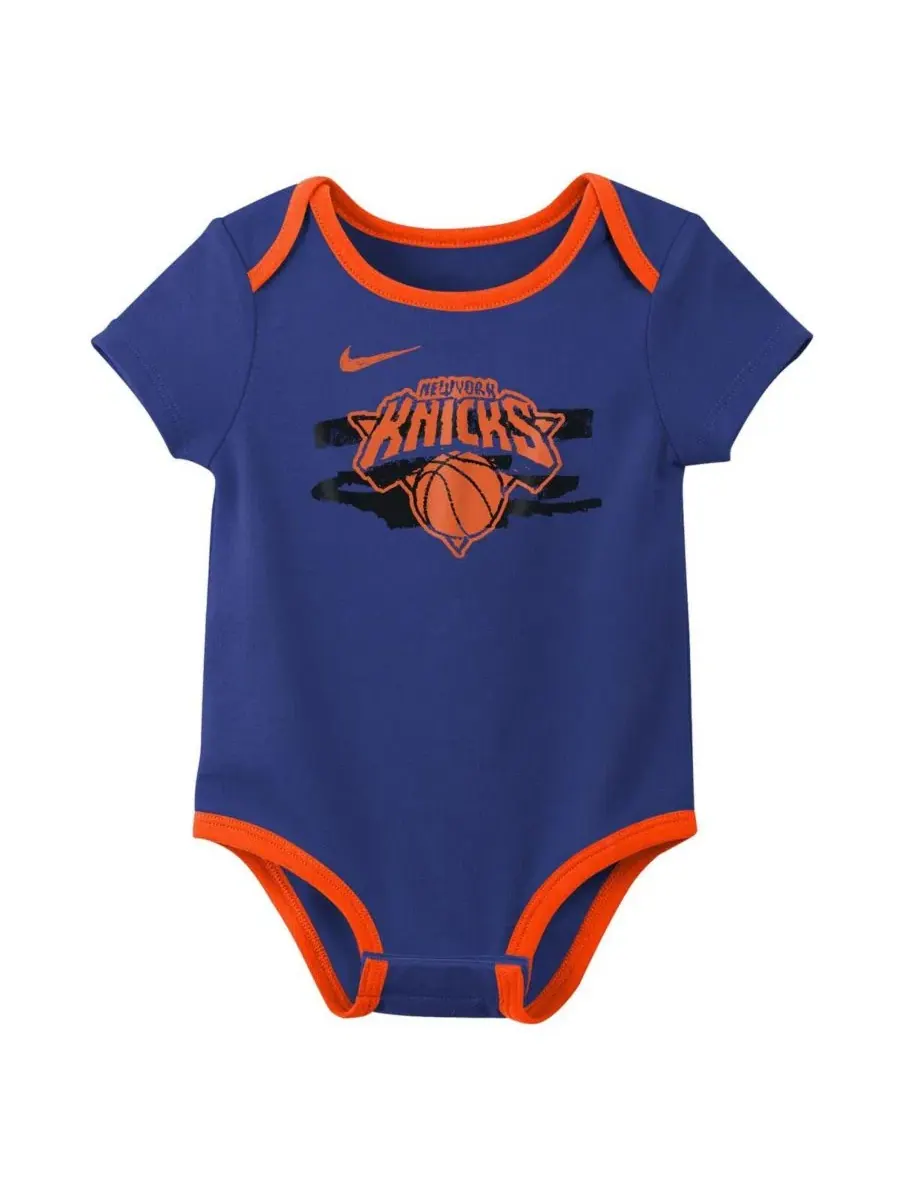 Комплект из двух синих боди для мальчиков и девочек с символикой New York Knicks Courtside Premier — изображение 4 из 4