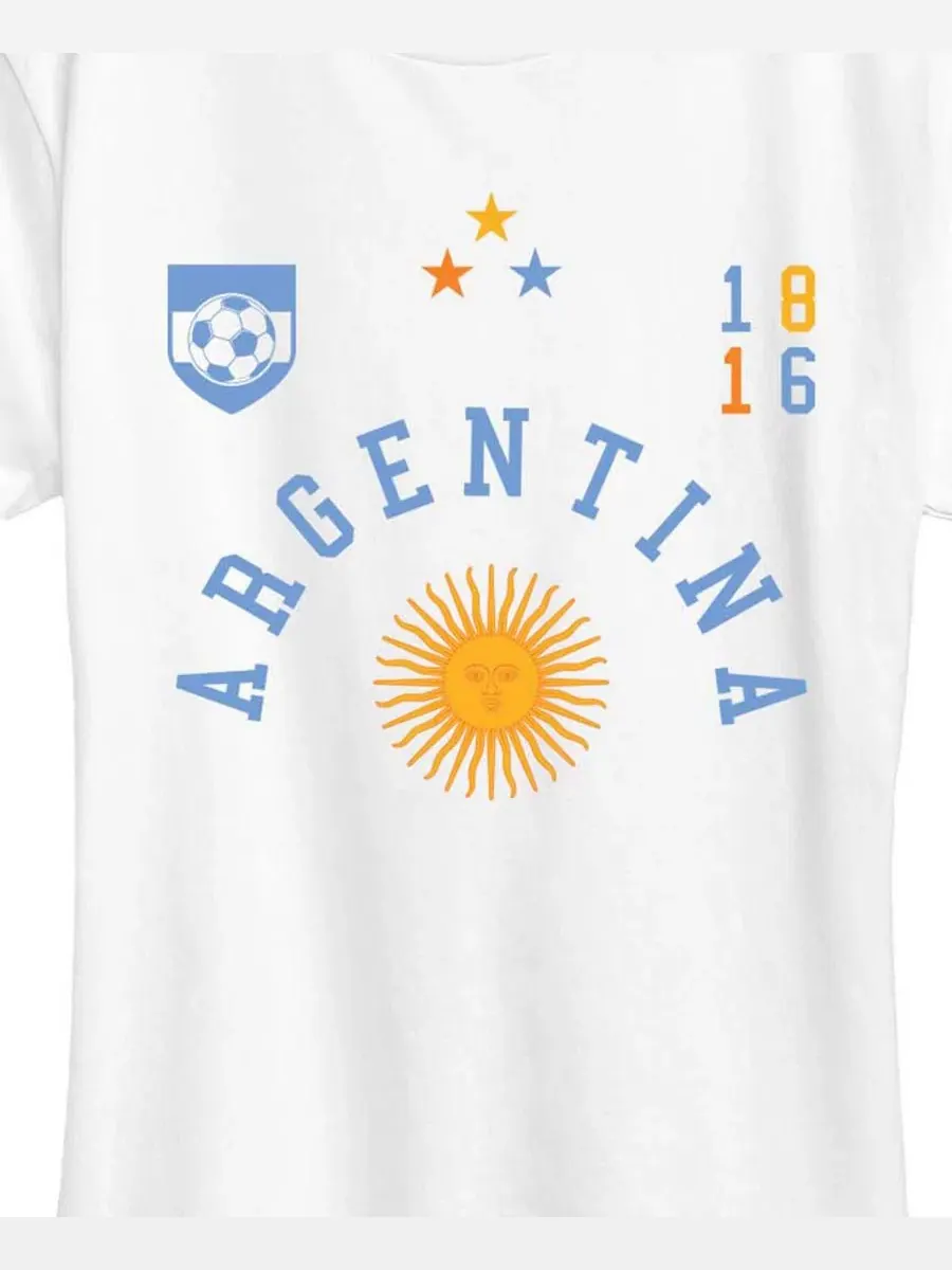 Футболка с длинным рукавом Argentina Soccer Jersey Graphic Hybrid Apparel — изображение 3 из 3, белый