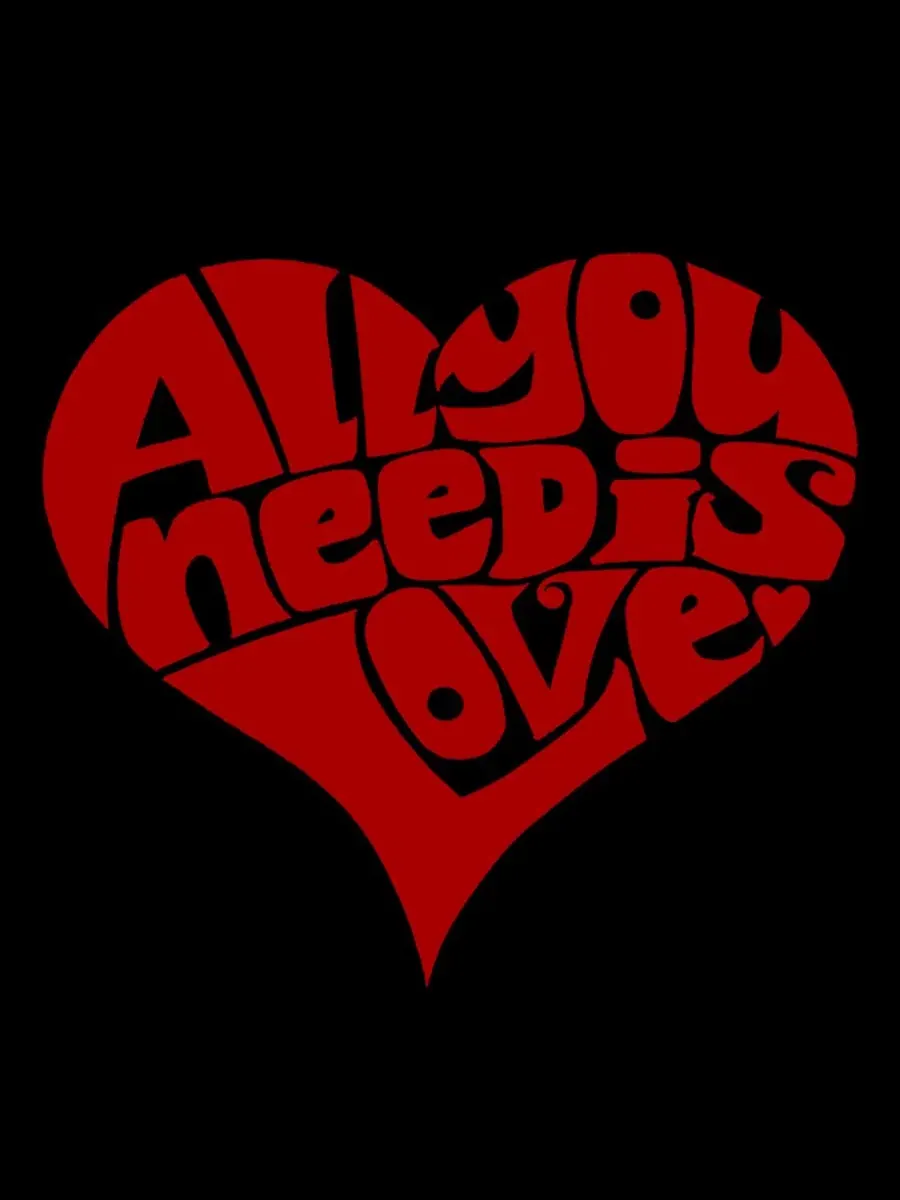 Мужская майка без рукавов с принтом All You Need Is Love LA Pop Art — изображение 4 из 4, черный