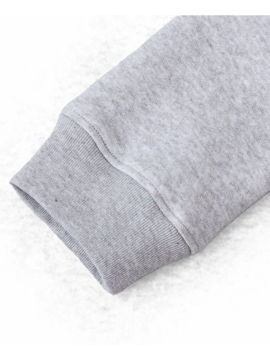 Свитшот из футера с длинным рукавом Kids Husky Relaxed Fit Fleece Crewneck Lands' End — изображение 3 из 3, серый