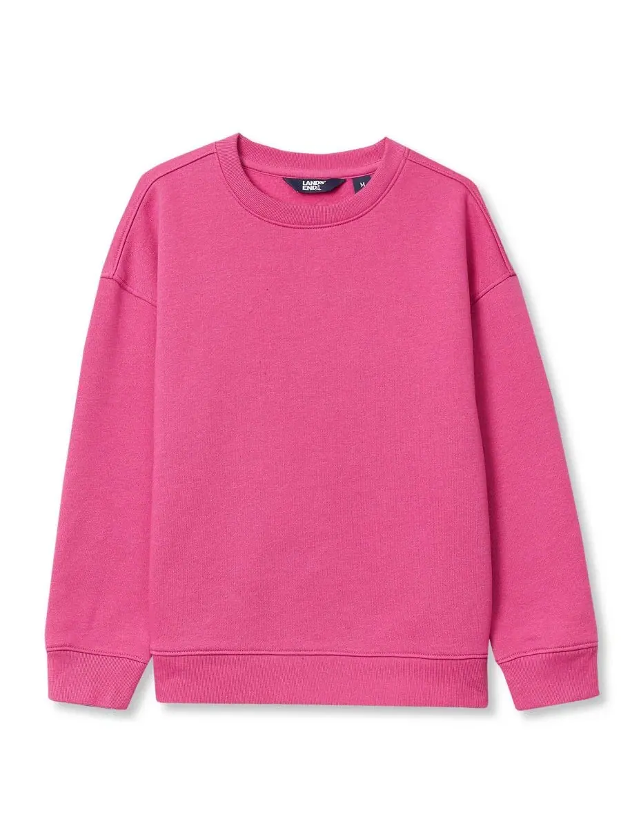 Детский свитшот свободного кроя с флисом Husky Relaxed Fit Fleece Crewneck Lands' End — изображение 1 из 3