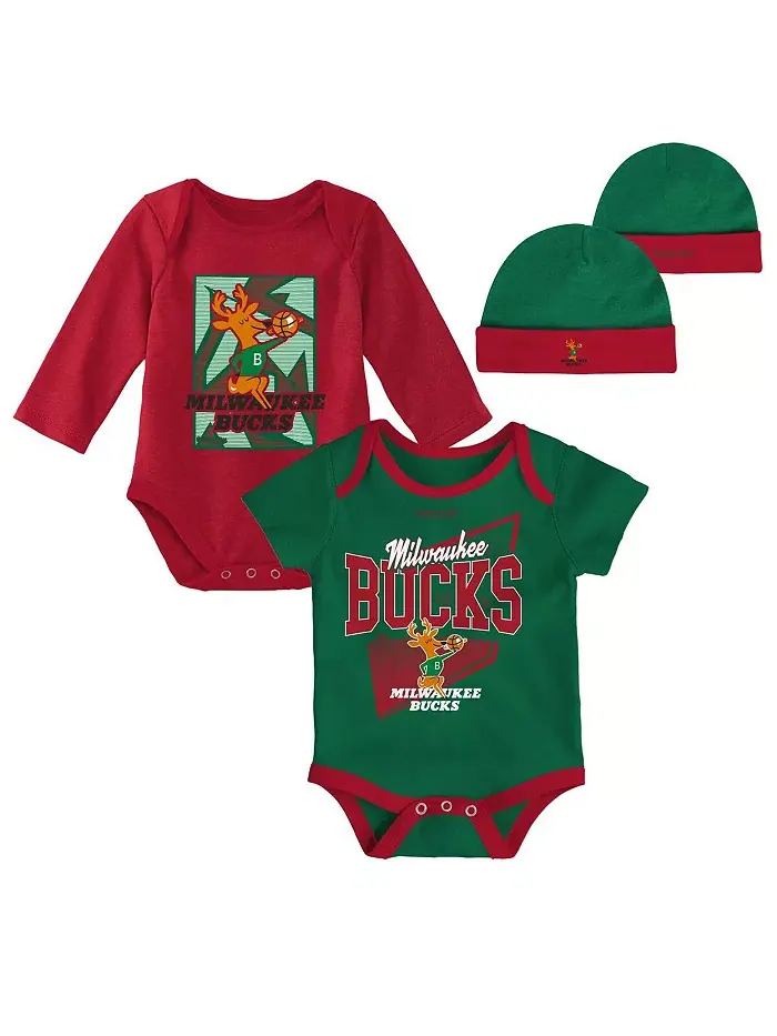 Комплект для младенцев (мальчиков и девочек) Milwaukee Bucks Hardwood Classics: боди и вязаная — изображение 1 из 4, красный