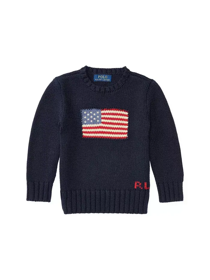 Свитер The Iconic Flag для малышей и мальчиков Polo Ralph Lauren — изображение 1 из 6, темно-синий
