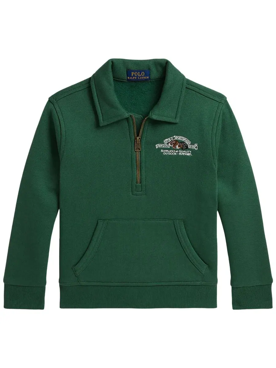 Свитшот с полузамком из флиса Polo Sportsman Polo Ralph Lauren — изображение 1 из 3, зеленый