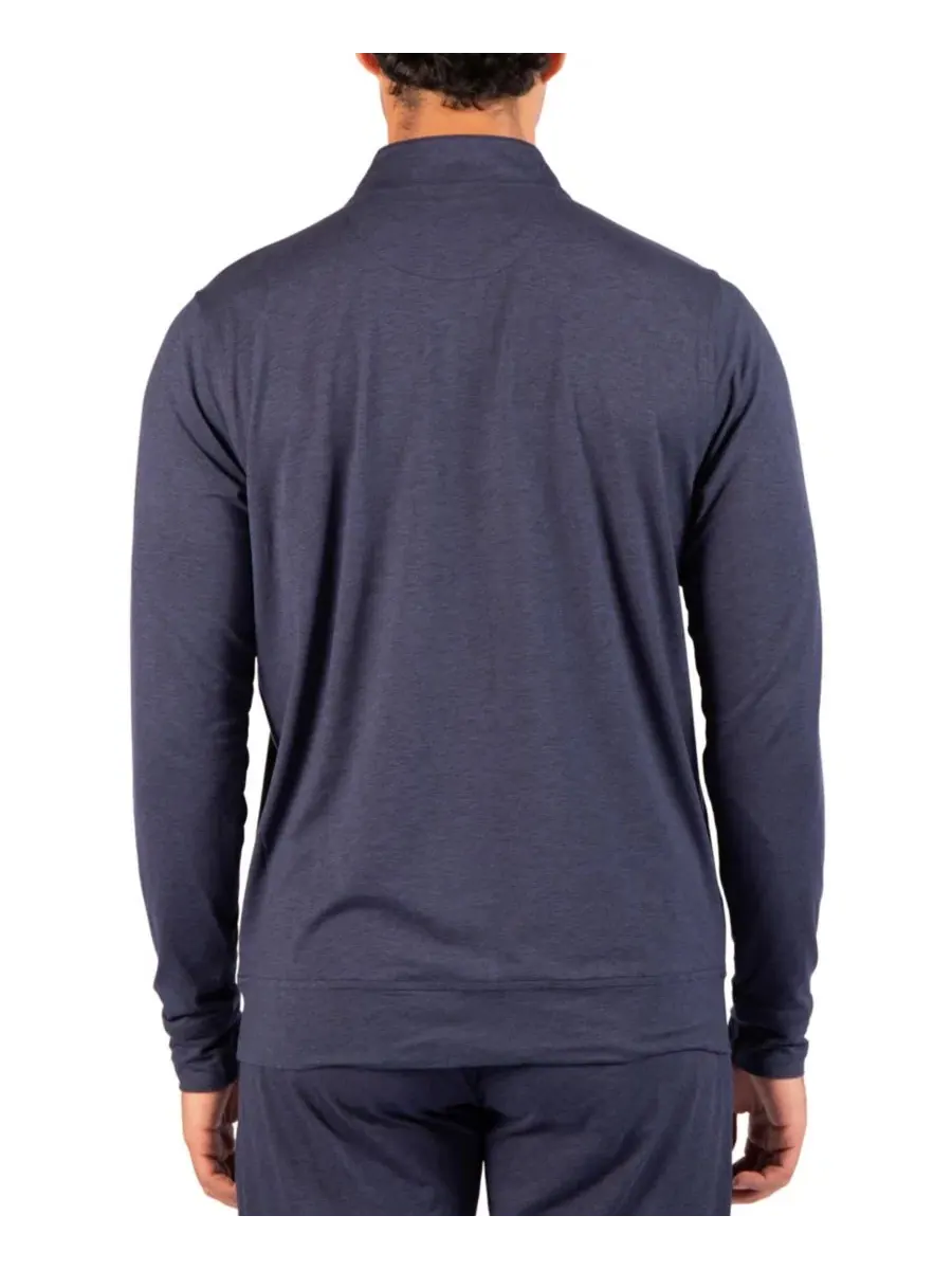 Свитер с четвертью-молнией Brushed Melange Quarter Zip Tailorbyrd — изображение 2 из 4, темно-синий