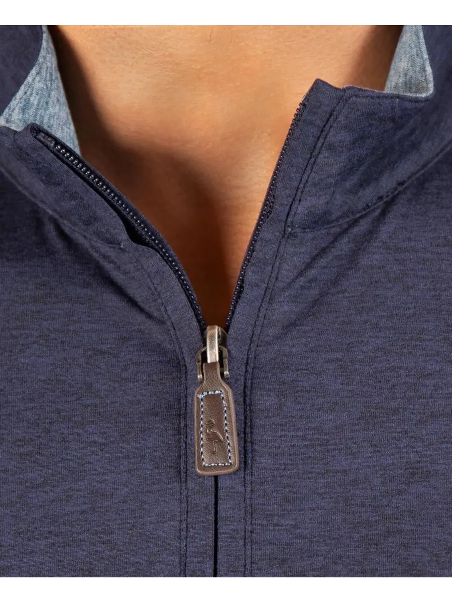 Свитер с четвертью-молнией Brushed Melange Quarter Zip Tailorbyrd — изображение 4 из 4, темно-синий