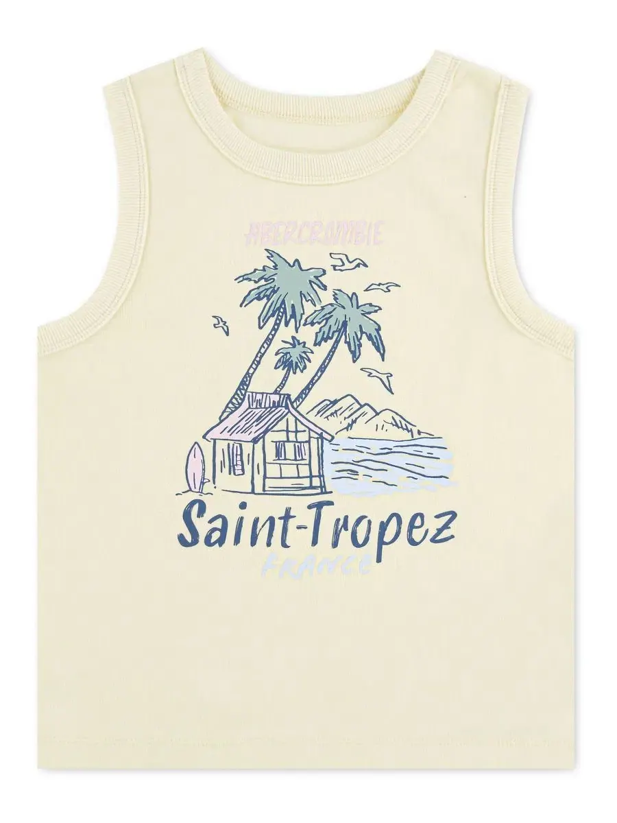 Майка Girls' Tropez Surf Club Abercrombie Kids — изображение 1 из 3, белый