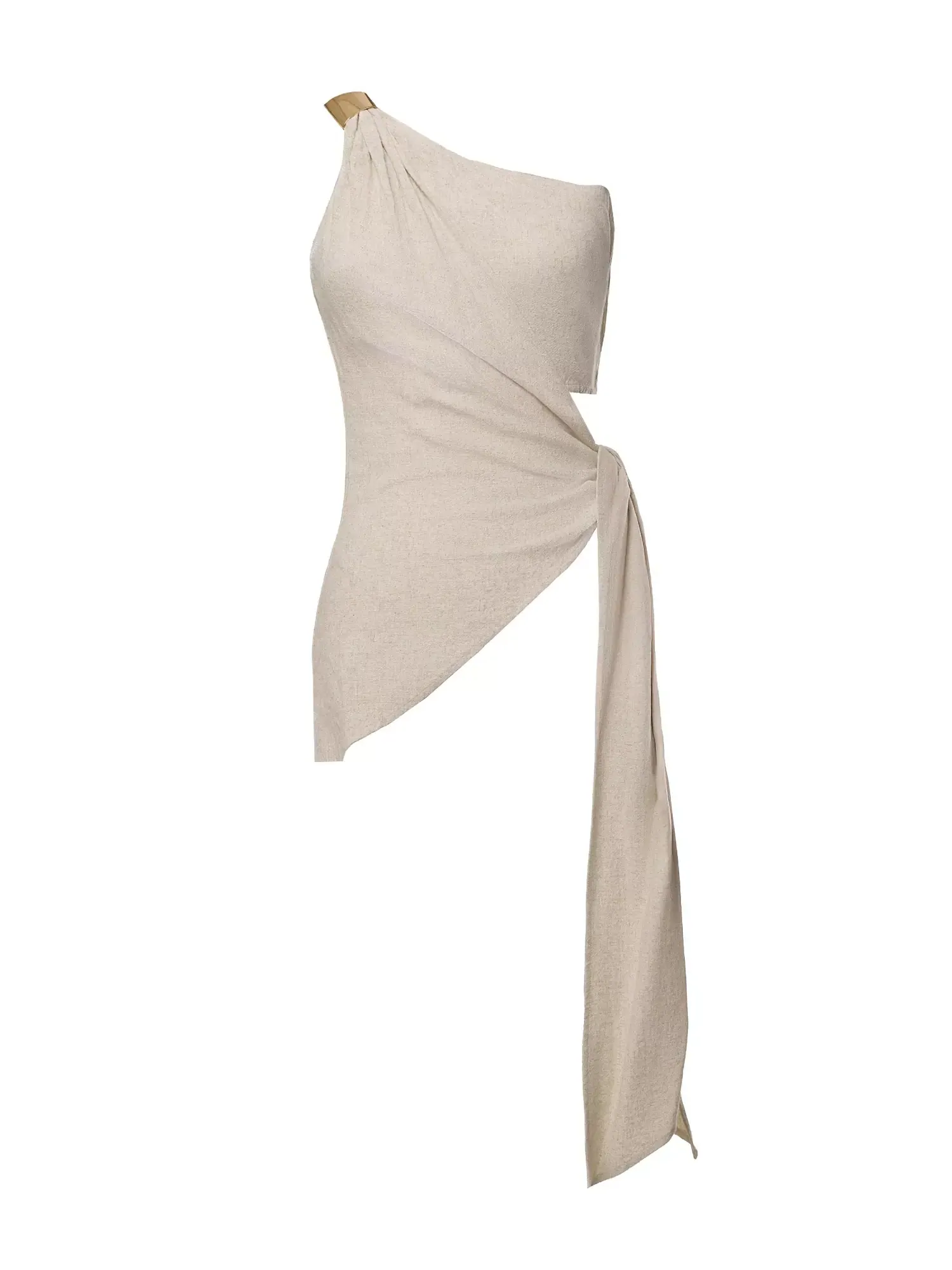 Топ Jluxlabel Palmera One Shoulder — изображение 3 из 8, бежевый